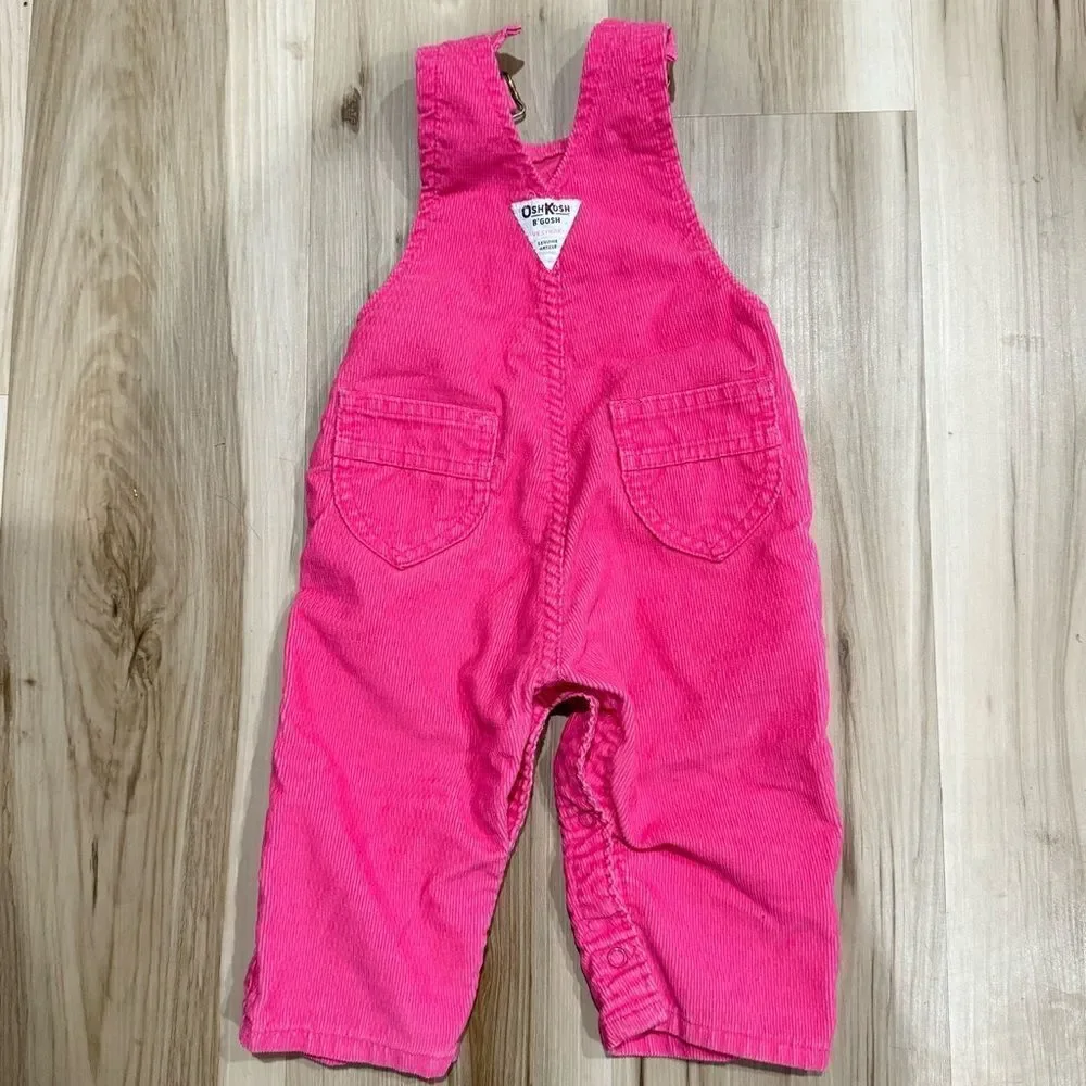 Oshkosh B’Gosh Pink Vintage 90’s Overalls Baby Girl 18 Months